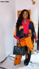 2PC Set – Ankara Dashiki Print Top and Pants, Elegant Fashion Outfit