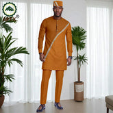 Muslim Mens Robe African Clothing For man 2 - piece Sets Suit jubba abaya Long Sleeve Coat and Pants Wedding Islamic Robes 2516039 - Free Delivery Worldwide only at Flexi Africa