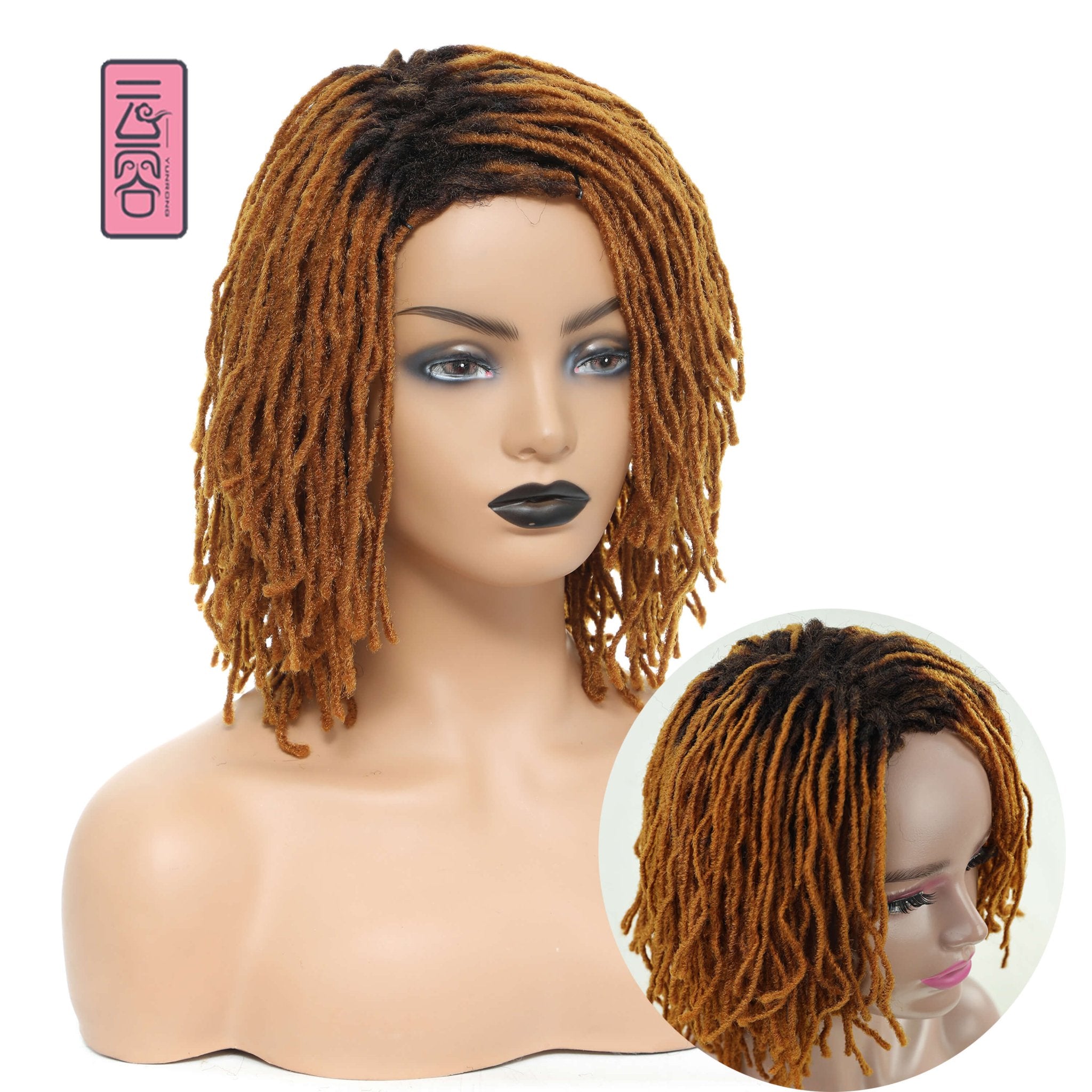 10" Braided Wigs Afro Bob Wig Synthetic Dreadlock Wigs Short Curly - Free Delivery Worldwide only at Flexi Africa