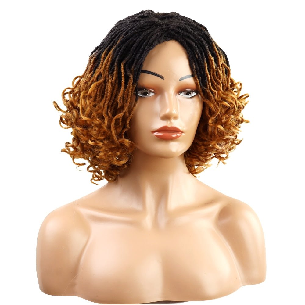 10" Braided Wigs Afro Bob Wig Synthetic Dreadlock Wigs Short Curly - Free Delivery Worldwide only at Flexi Africa