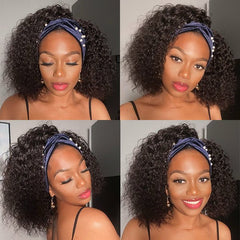 100% Human Hair Afro Kinky Curly Headband Wig with 200 Density - Free Delivery Worldwide only at Flexi Africa