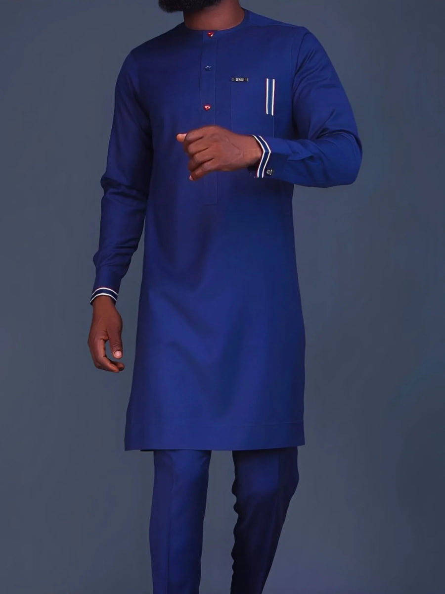 2PC African Men's Traditional Kaftan Set – Elegant Evening & Party Attire - Free Delivery Worldwide only at Flexi Africa