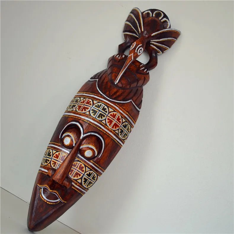 Style Wall Hanging Pendant Wood Carving African Face Mask Creative Retro Home Bar Hotel Decoration - Free Delivery Worldwide only at Flexi Africa