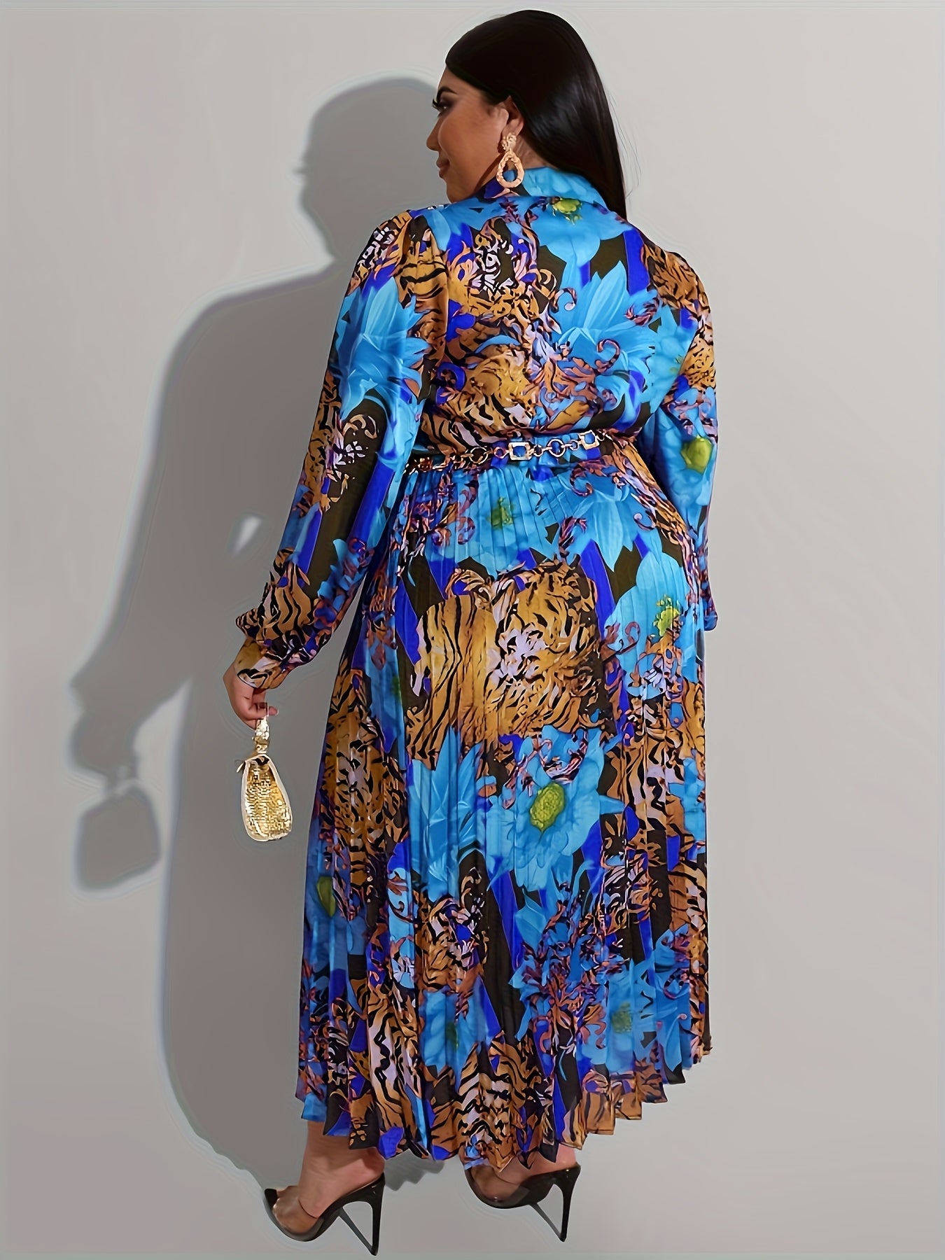 Elegant Plus-Size 2PC Outfit – Long-Sleeve Top & Skirt Set for Women