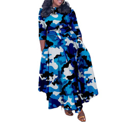 Plus Size African Maxi Dress for Women – Dashiki Abaya Style with Ankara Print | Elegant Polyester Femme African Clothing