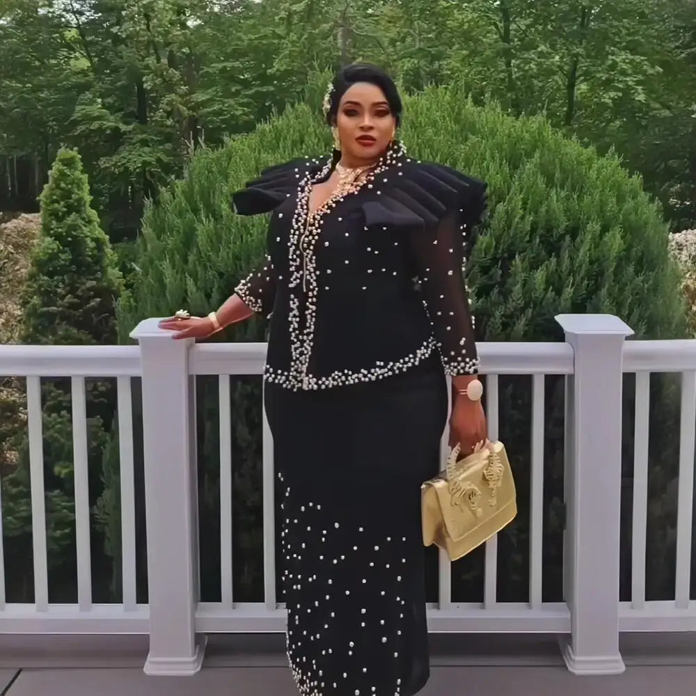 Buy Elegant African Women’s Dress Suit – Luxury Mesh Fabric Fashion for only $103.01 at Flexi Africa!