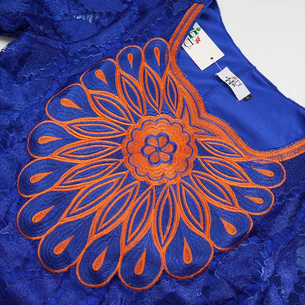 African Clothing for Women – Traditional Plus Size Floral Embroidered Dress