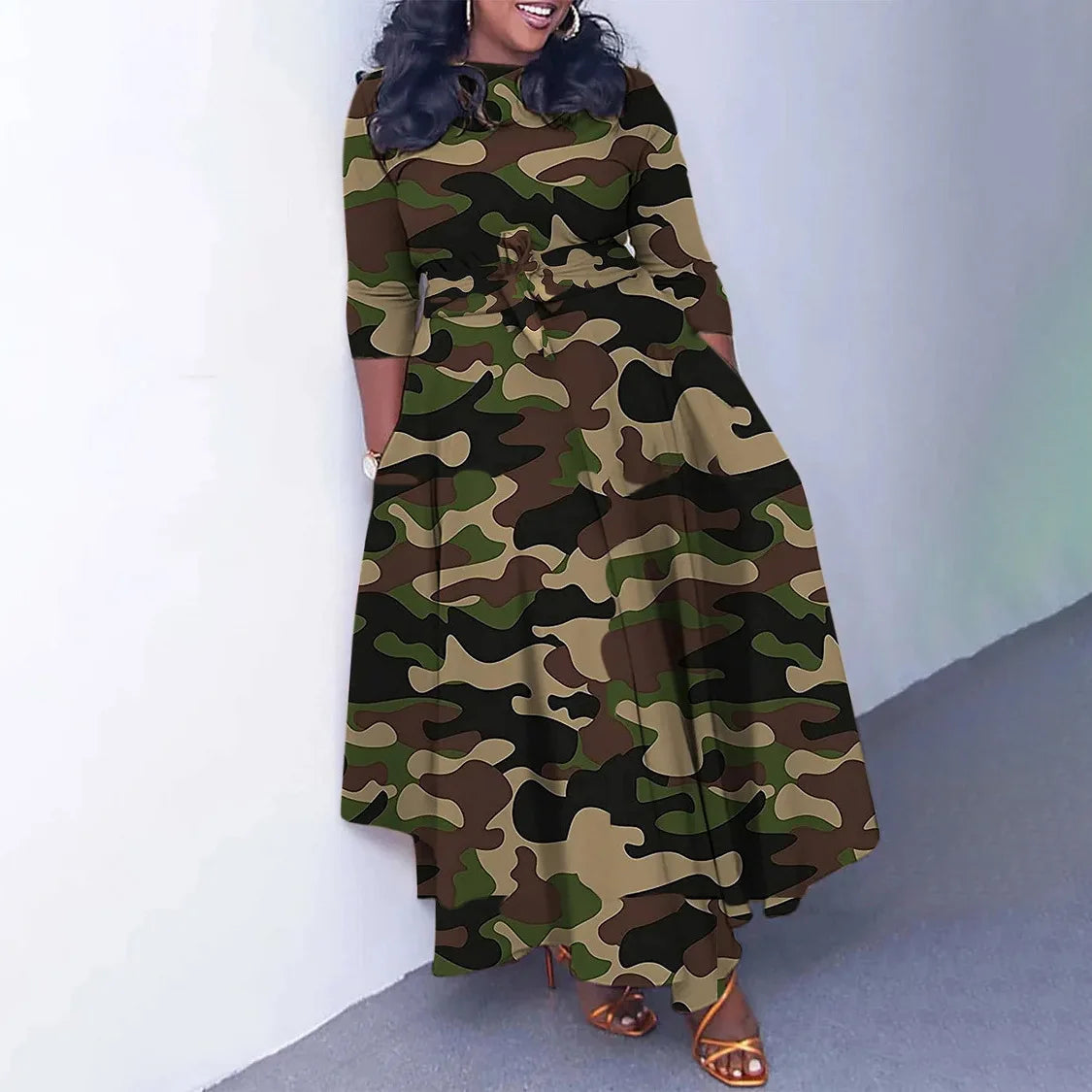 Plus Size African Maxi Dress for Women – Dashiki Abaya Style with Ankara Print | Elegant Polyester Femme African Clothing