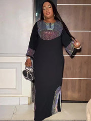 Luxury African Caftan Dress for Women – Boubou Robe for Evening Parties - Free Delivery Worldwide only at Flexi Africa