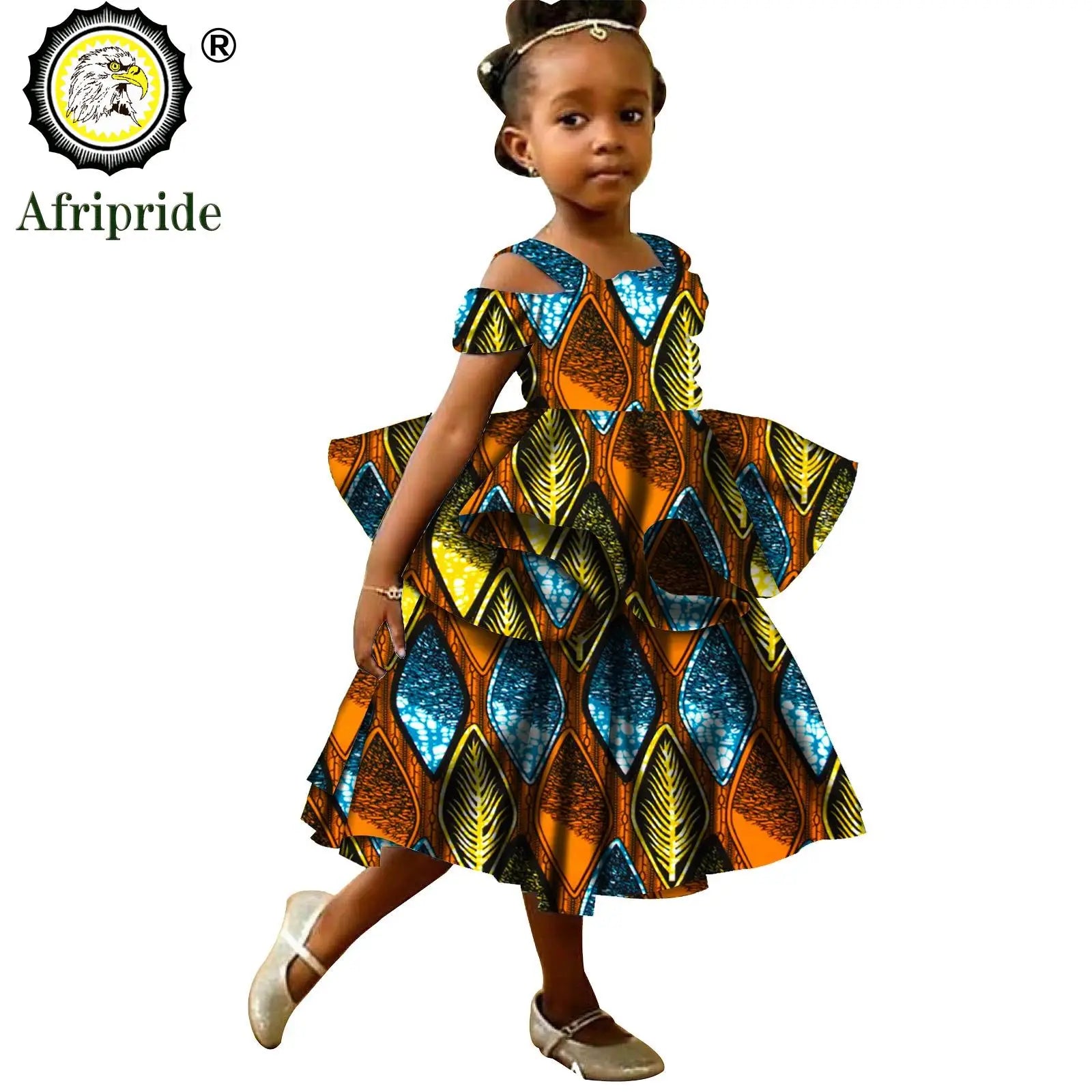 Kids African Print Princess Dress – Sleeveless Ankara Casual Mini Dress for Girls