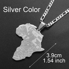 Africa Map Pendant Necklaces in Silver and Gold: Stylish Jewelry for Women and Men - Free Delivery Worldwide