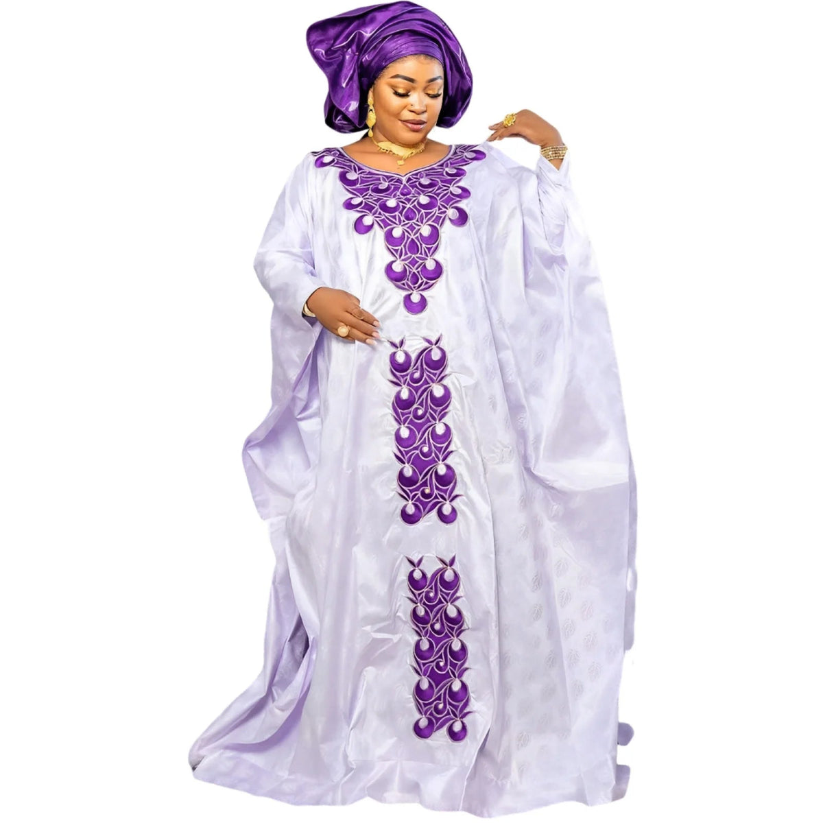 African Abaya Dress for Women – Embroidered Elegance Plus Size Church & Party Wear - Free Delivery only at Flexi Africa