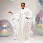 African Ankara Evening Dress for Women – Luxurious Batwing Dashiki Gown - Free Delivery Worldwide only at Flexi Africa