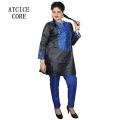 African Clothes For Women Fashion Basin Embroidery Design Dresses Top With Pants - Free Delivery Worldwide only at Flexi Africa