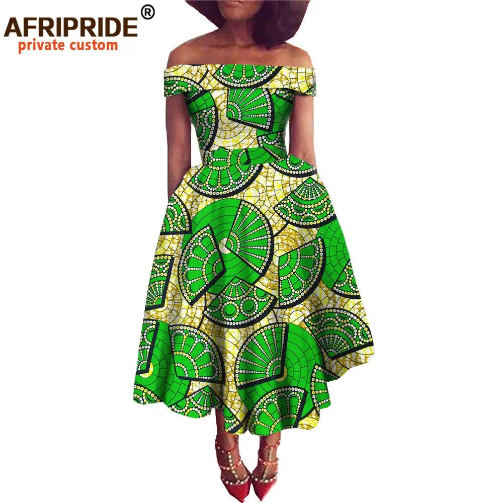 African Dresses for Women Ankara Print Off Shoulder Traditional African Clothing Strapless Dress Ankara Attire