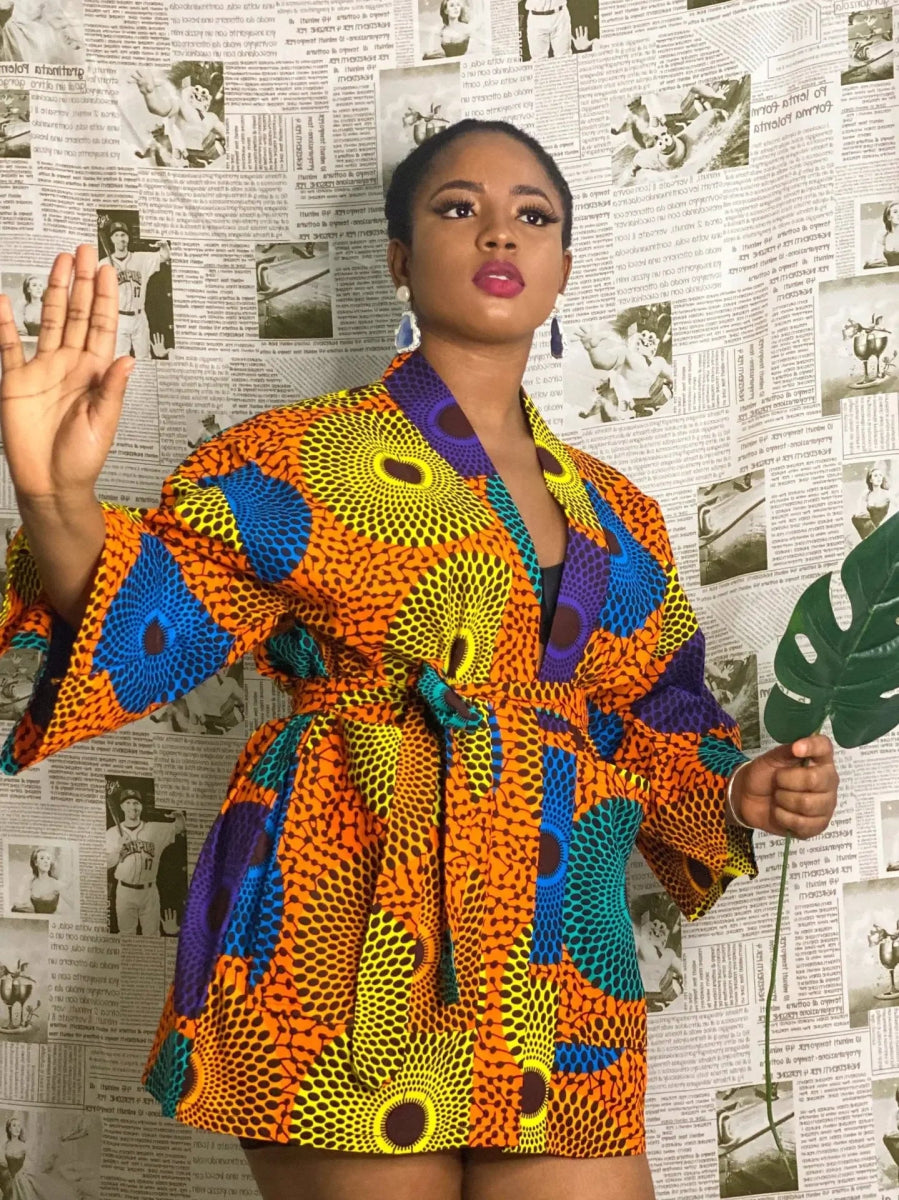 African Dresses For Women Fashion Kimono Cardigan Coat Traditional Floral Print Rich Bazin Vestidos Dashiki Party African Skirts - Free Delivery Worldwide only at Flexi Africa