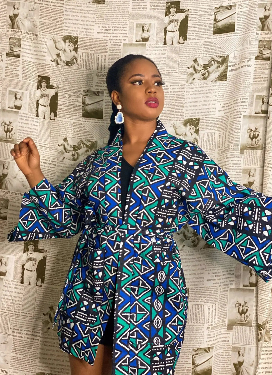 African Dresses For Women Fashion Kimono Cardigan Coat Traditional Floral Print Rich Bazin Vestidos Dashiki Party African Skirts - Free Delivery Worldwide only at Flexi Africa