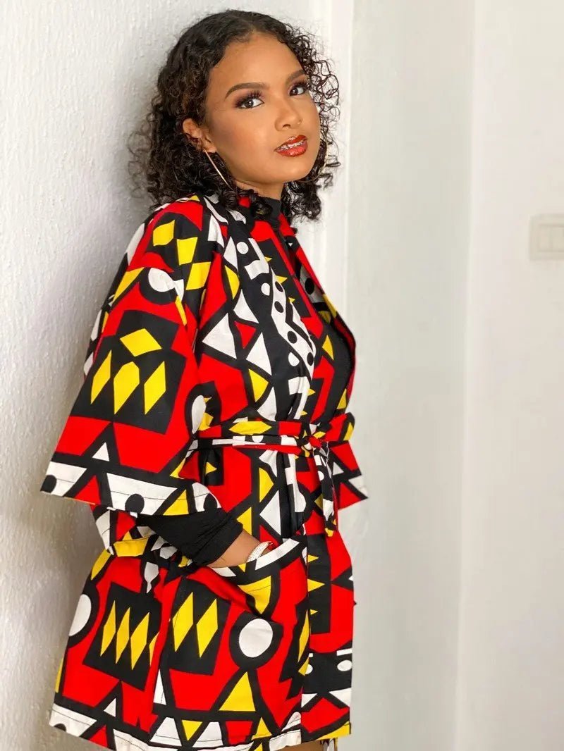African Dresses For Women Fashion Kimono Cardigan Coat Traditional Floral Print Rich Bazin Vestidos Dashiki Party African Skirts - Free Delivery Worldwide only at Flexi Africa