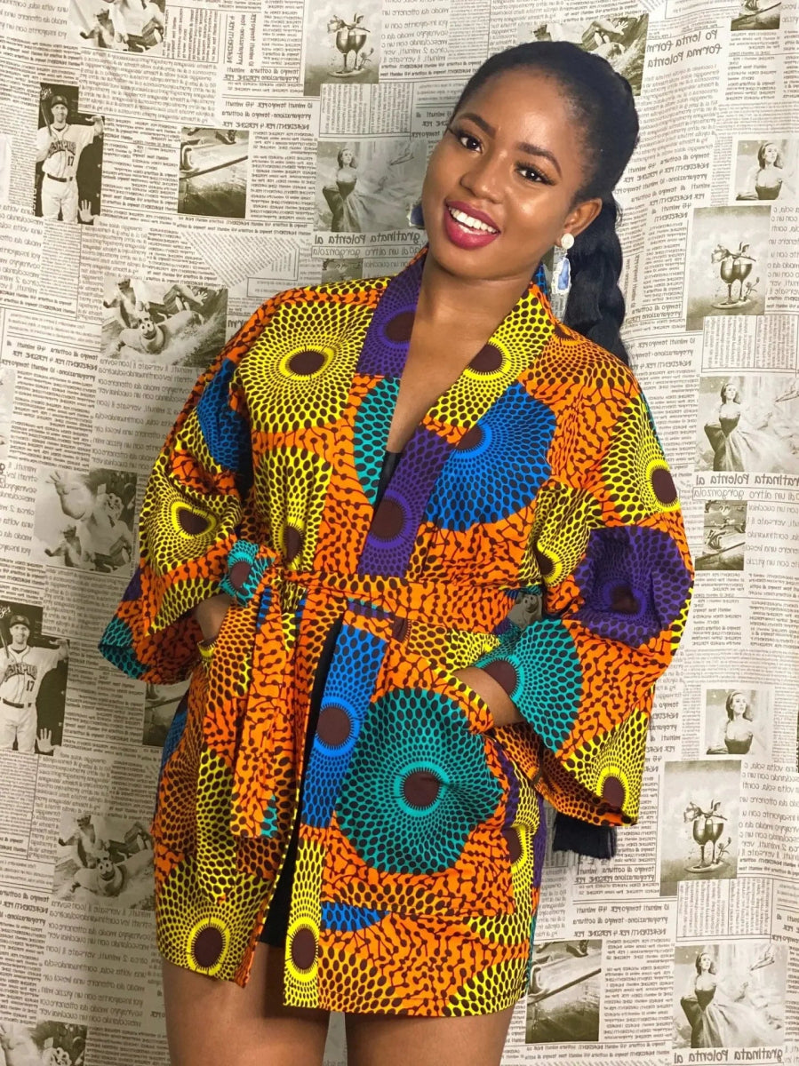 African Dresses For Women Fashion Kimono Cardigan Coat Traditional Floral Print Rich Bazin Vestidos Dashiki Party African Skirts - Free Delivery Worldwide only at Flexi Africa
