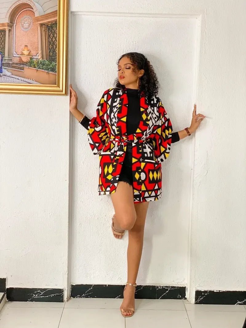 African Dresses For Women Fashion Kimono Cardigan Coat Traditional Floral Print Rich Bazin Vestidos Dashiki Party African Skirts - Free Delivery Worldwide only at Flexi Africa