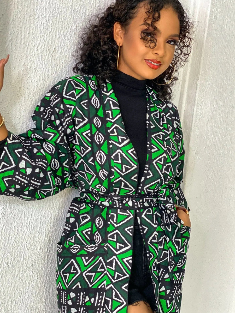 African Dresses For Women Fashion Kimono Cardigan Coat Traditional Floral Print Rich Bazin Vestidos Dashiki Party African Skirts - Free Delivery Worldwide only at Flexi Africa