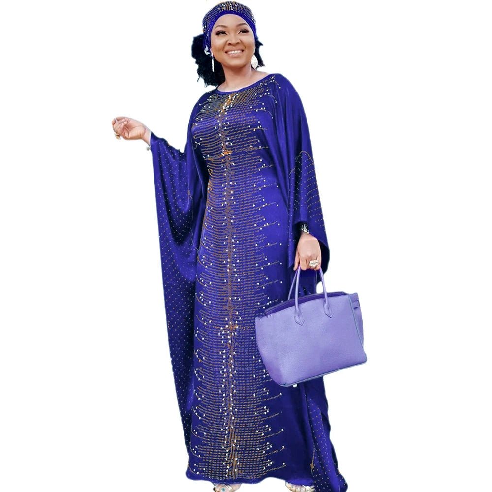 African Dresses for Women Fashion Dashiki Traditional Africa Clothes Outfit Evening Gown and Headtie - Free Delivery Worldwide only at Flexi Africa