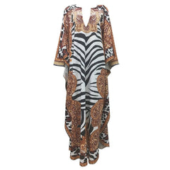 African Dresses for Women Plus Size Gown Abaya Kaftan Bat Sleeve V-neck Robes - Free Delivery Worldwide only at Flexi Africa