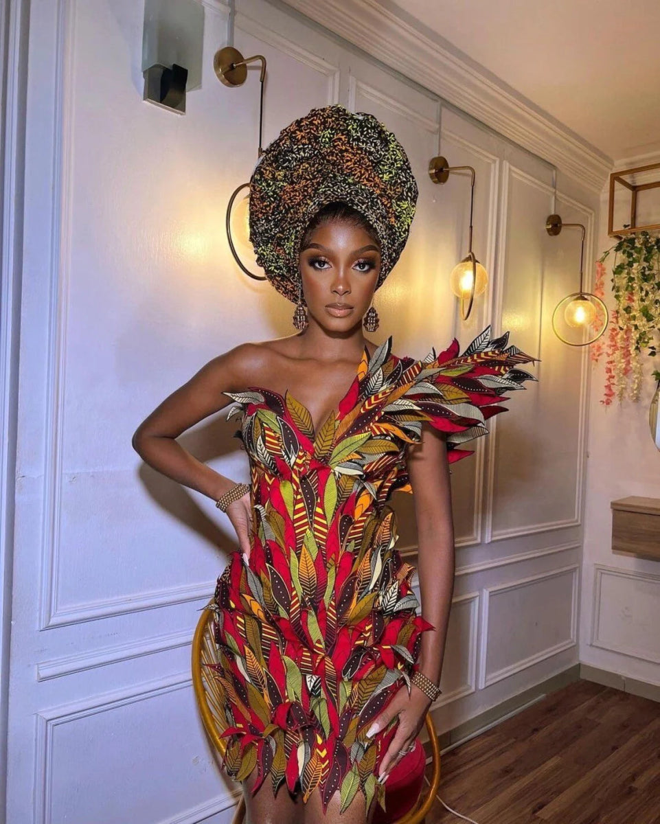 African Elegance: Ankara Mermaid Gown, Prom Dress, and Tailored Attire for Unforgettable Moments - Free Delivery Worldwide