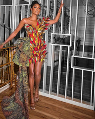 African Elegance: Ankara Mermaid Gown, Prom Dress, and Tailored Attire for Unforgettable Moments - Free Delivery Worldwide