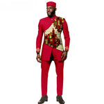 African Ethnic New Style Men's Suit - Elegant and Fitted Design - Fashionable Men's Clothing - Free Delivery Worldwide