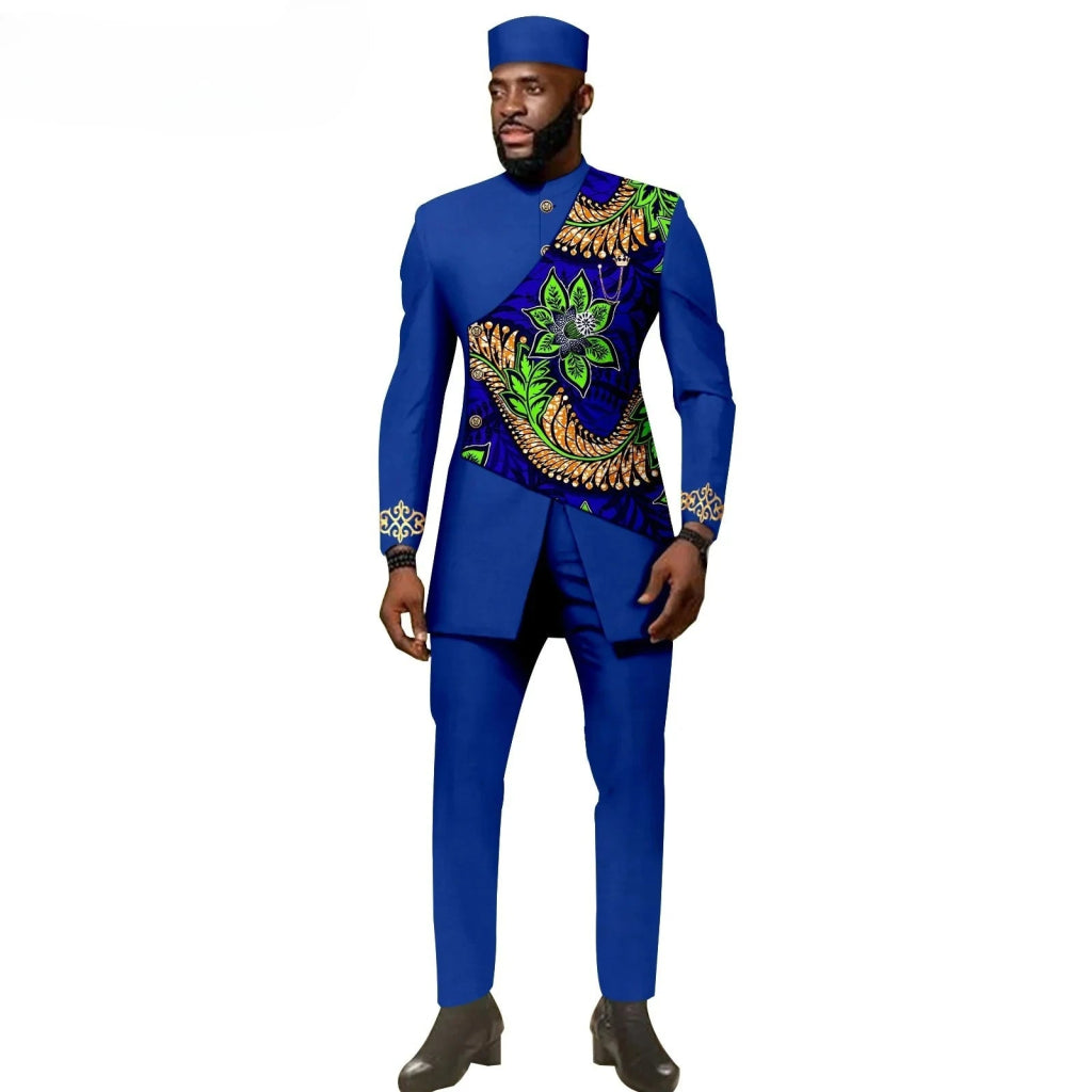 African Ethnic New Style Men's Suit - Elegant and Fitted Design - Fashionable Men's Clothing - Free Delivery Worldwide