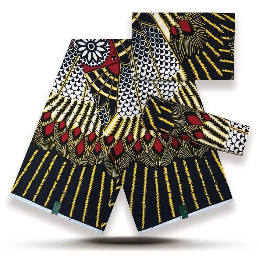 African Fabrics Wax 100% Cotton Wax Prints Good Quality Wax Loincloth For Women Dress 6 Yards - Free Delivery Worldwide only at Flexi Africa