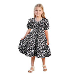 African Girls’ Ankara Print Dress with Double Ruffle Collar – Bazin Riche Children’s Party Dress - Free Delivery Worldwide only at Flexi Africa