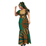 African Luxury Ankara Gown – Stylish Bodycon Maxi Dress for Party, Wedding, and Formal Events - Free Delivery Worldwide