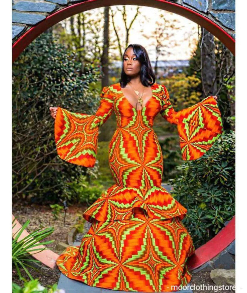 African mermaid dress, Ankara gown African maxi mermaid gown, African prom dress African print dress Ankara gown, African floor length dress - Free Delivery Worldwide only at Flexi Africa