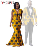 African Mermaid Dress & Matching Men’s Suit Set – Dashiki Couple Outfit for Weddings and Special Events - Free Delivery Worldwide only at Flexi Africa