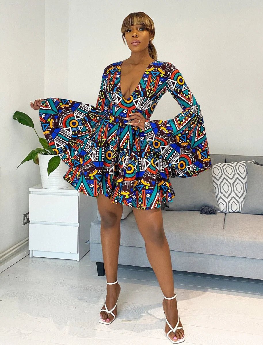 African Print Benina Dress - Free Delivery Worldwide only at Flexi Africa