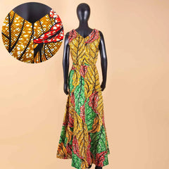 African Print Dresses for Women Maxi Dress Deep V - neck Sleeveless High Waist Plus Size Casual Ankara Attire Sexy Party A2225015 - Free Delivery Worldwide only at Flexi Africa