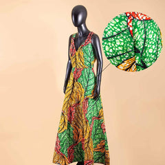 African Print Dresses for Women Maxi Dress Deep V - neck Sleeveless High Waist Plus Size Casual Ankara Attire Sexy Party A2225015 - Free Delivery Worldwide only at Flexi Africa