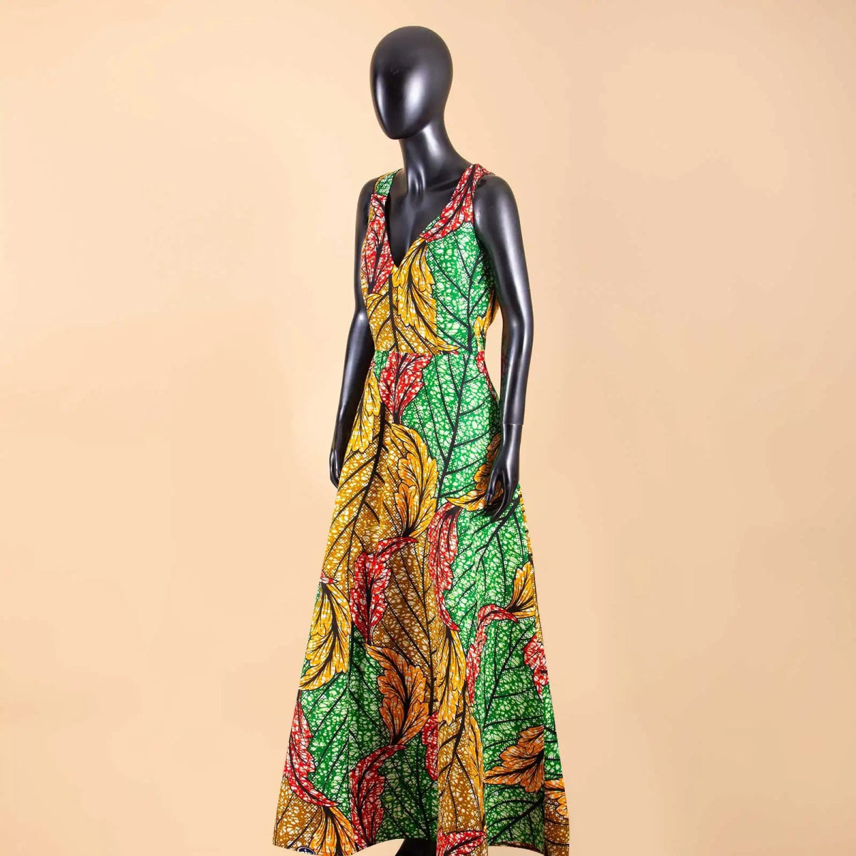 African Print Dresses for Women Maxi Dress Deep V - neck Sleeveless High Waist Plus Size Casual Ankara Attire Sexy Party A2225015 - Free Delivery Worldwide only at Flexi Africa