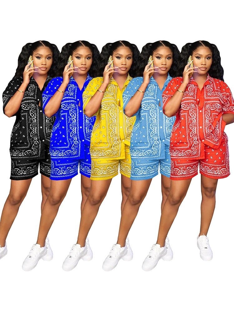 African Print Elastic Bazin 2PC for Women - Baggy Shorts and Dashiki Famous Suit with Style Outfit for Ladies - Free Delivery