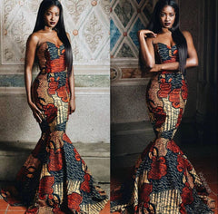 African Print Mermaid Gown - Elegant Banquet Dress | African Maxi Party Dress | Stylish Ankara Fashion Gown - Free Delivery Worldwide only at Flexi Africa