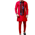 African Wedding Couple Set – Women’s Dashiki Print Dress & Men’s Kaftan Top and Pant Outfit - Free Delivery Worldwide only at Flexi Africa