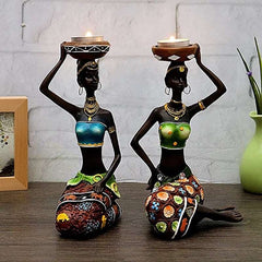 African Women Candle Holders Decoration - Flexi Africa - Free Delivery Worldwide only at www.flexiafrica.com