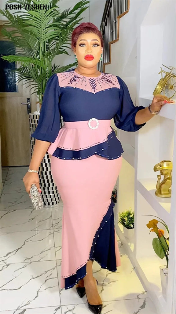 African Women’s 2 - Piece Outfit Set – Dashiki Ankara Top & Skirt Suit Plus Size Wedding & Party Wear - Free Delivery Worldwide only at Flexi Africa