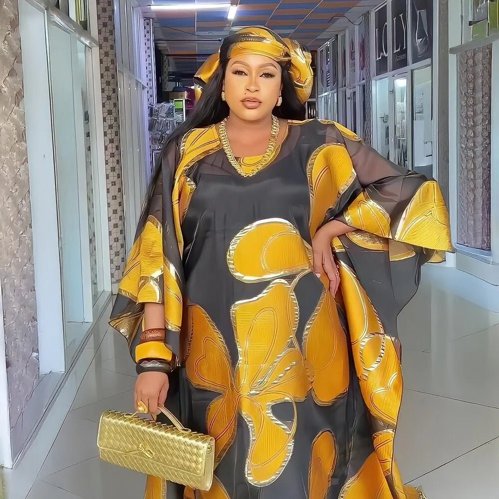 Buy African Women’s 2PC Dress Set with Matching Headscarf – Elegant Church & Special Occasion Outfit for only $79.71