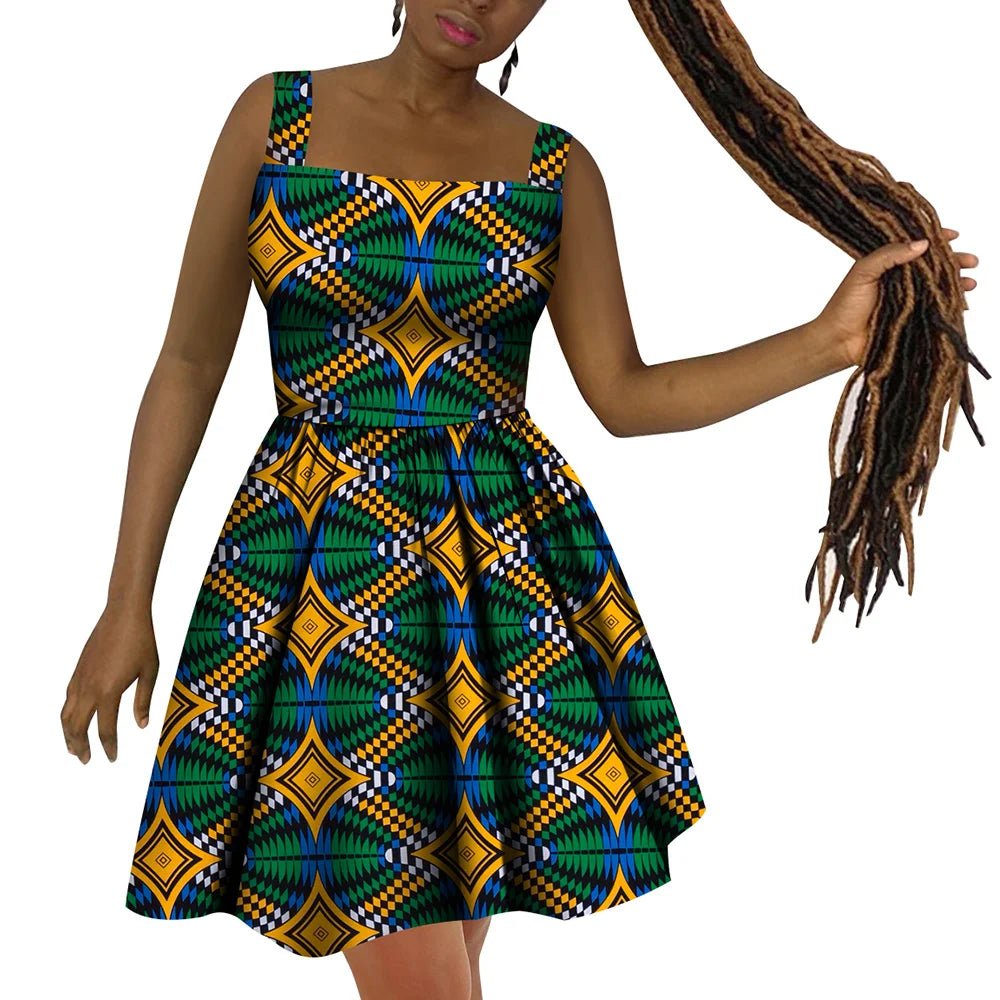 African Women’s Dress – Elegant Dashiki Wax Print Plus Size Dress, Traditional African Style Clothing - Free Delivery Worldwide only at Flexi Africa
