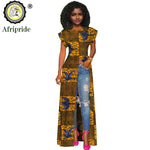 African Women's Long Trench Coat – Short Sleeve Bazin Riche Overcoat - Free Delivery Worldwide only at Flexi Africa