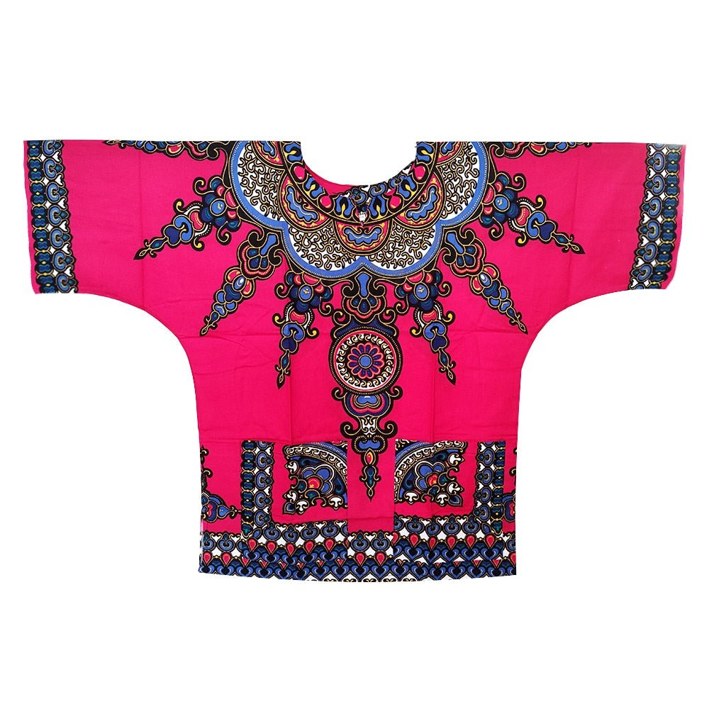 African Dashiki T-Shirt: Men's 100% Cotton Traditional Print Shirt for a Bold and Stylish Look - Free Delivery Worldwide