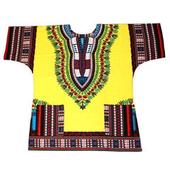 African Dashiki T-Shirt: Men's 100% Cotton Traditional Print Shirt for a Bold and Stylish Look - Free Delivery Worldwide